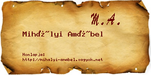 Mihályi Amábel névjegykártya