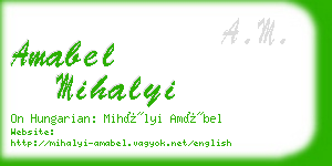 amabel mihalyi business card